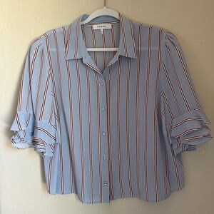 FRAME Blue Striped Blouse